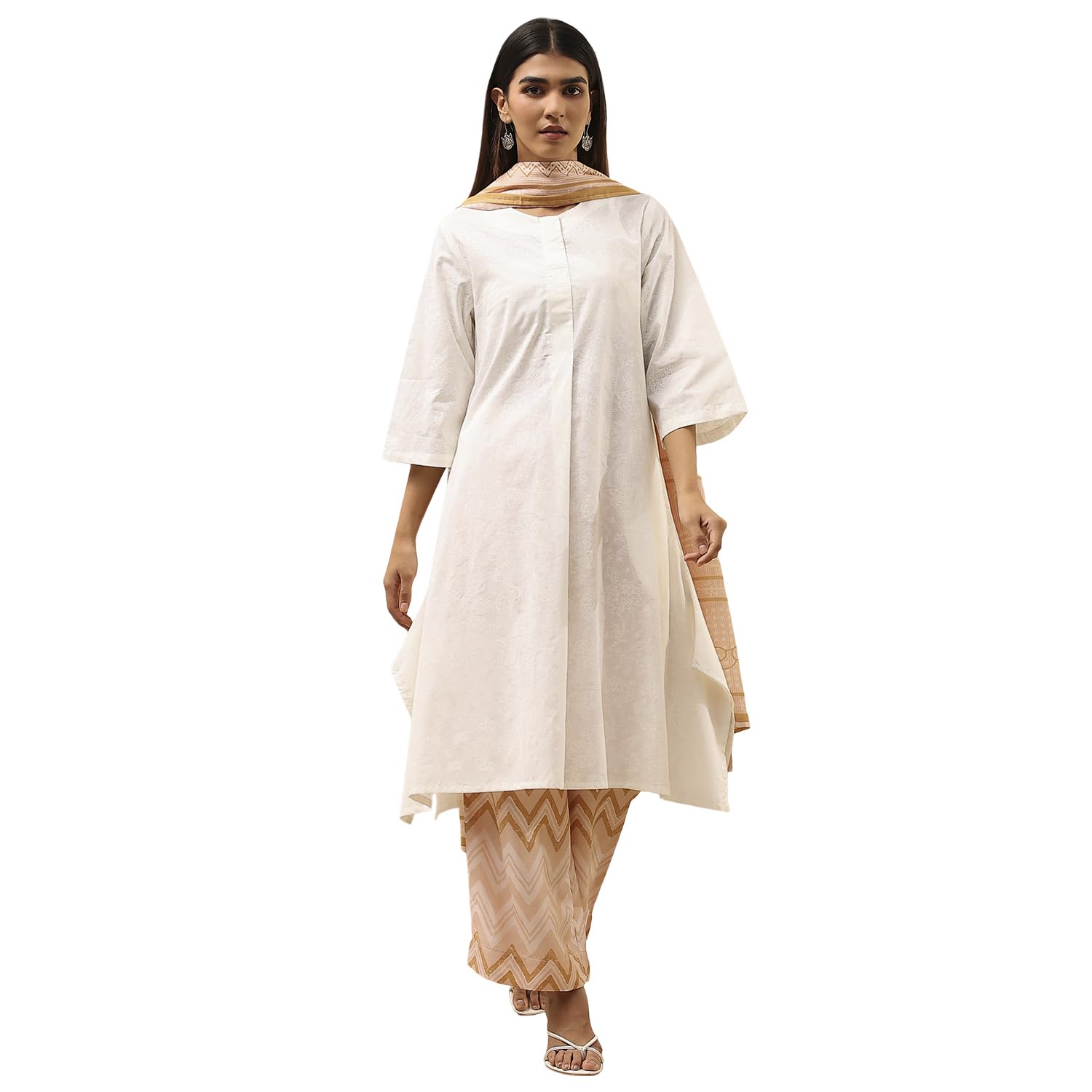 Women Cotton Straight Printed Suit Set-image-30