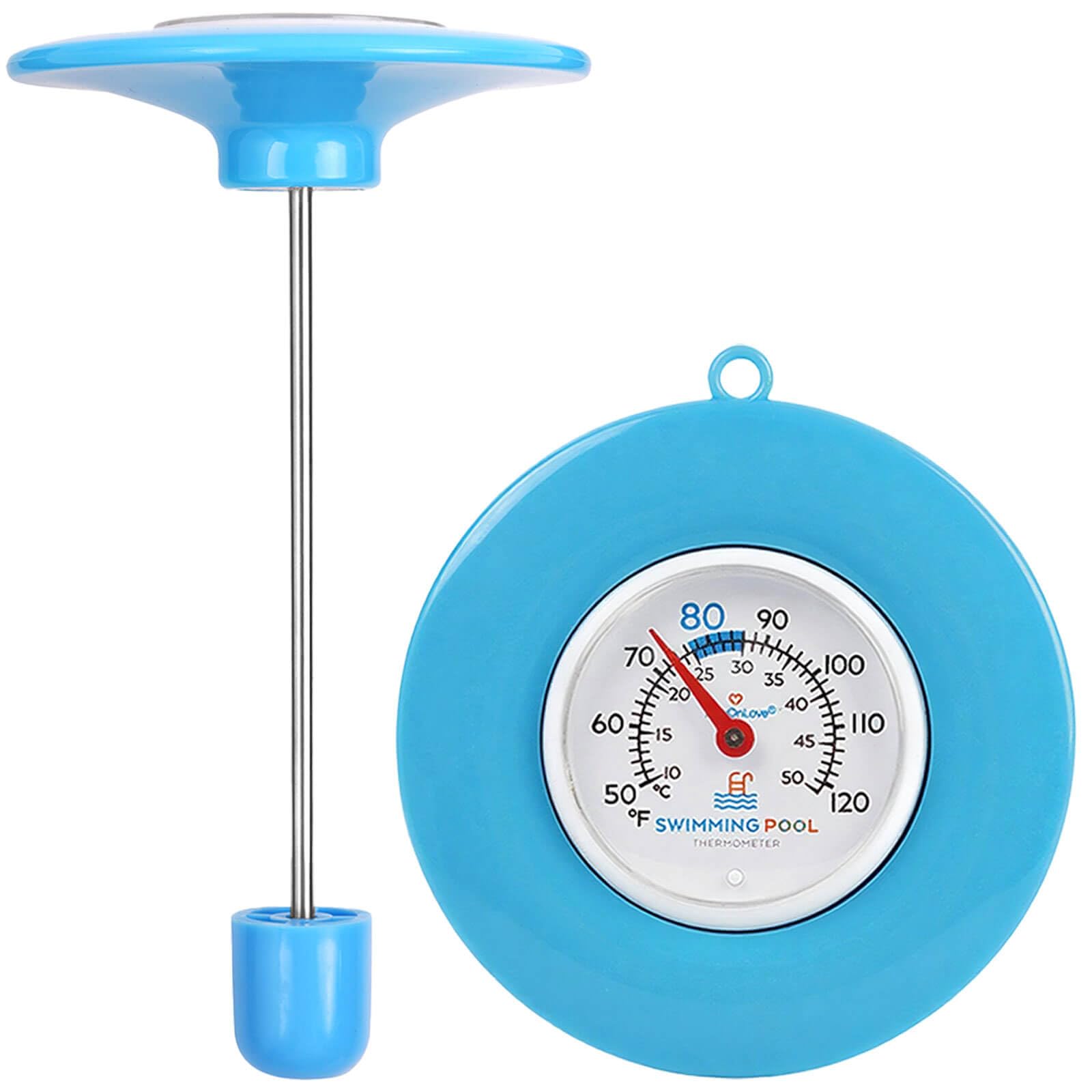 Photo 1 of ***used***Floating Pool Thermometer Easy Read - No Battery Needed, IPX6 Waterproof 304 Stainless Steel Probe for Pool, Pond, Hot Tub & Bath Water Temperature