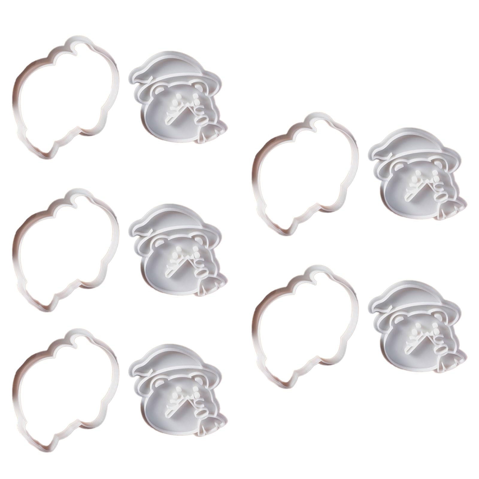 Jazuaiao 5Pcs Biscuits Mold Cookie Stamp Halloween Bear Biscuits Cutter Fondant Cake Mold Kitchen Pastries Baking Tool Cookie Stamp Press for Baking