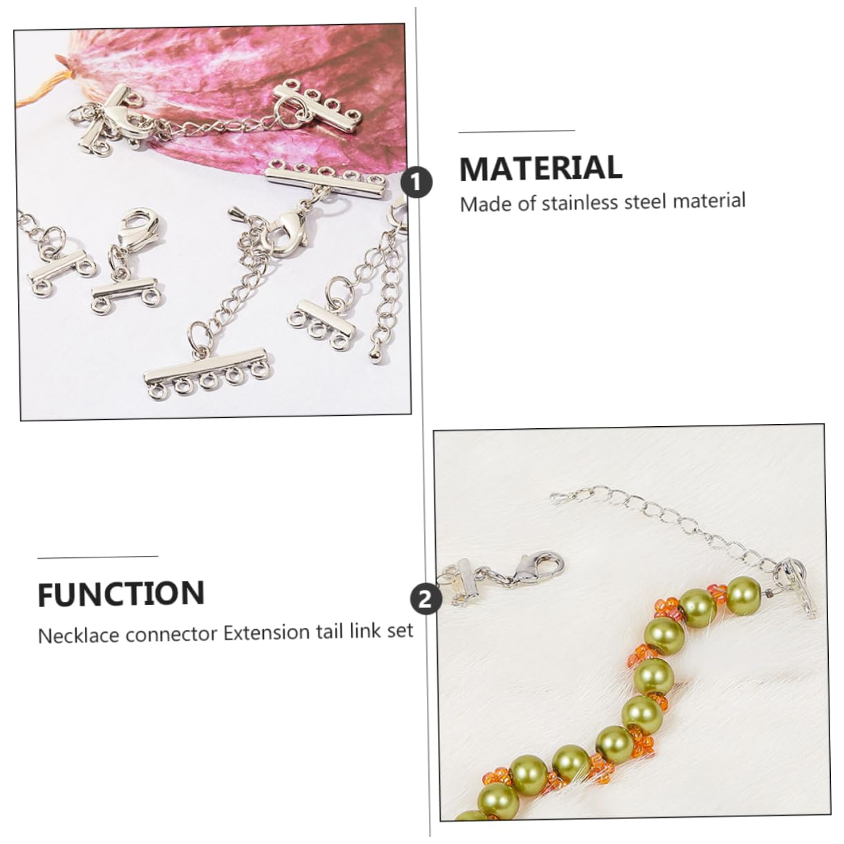 DOITOOL 2 Sätze Verlängerte Schwanzketteschnalle Kettenverlängerungen Für Armbänder Fußkettchen Verlängerungsketten Schmuck Diy Ketten Halskette Liefert Rostfreier Stahl 8 Stücke * 2