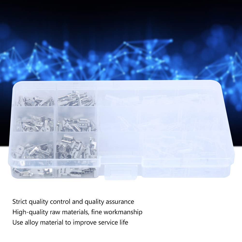 270pcs Female Wire Spade Connector Kit Insulated 2.8/4.8/6.3mm Electrical Crimp Connector Set