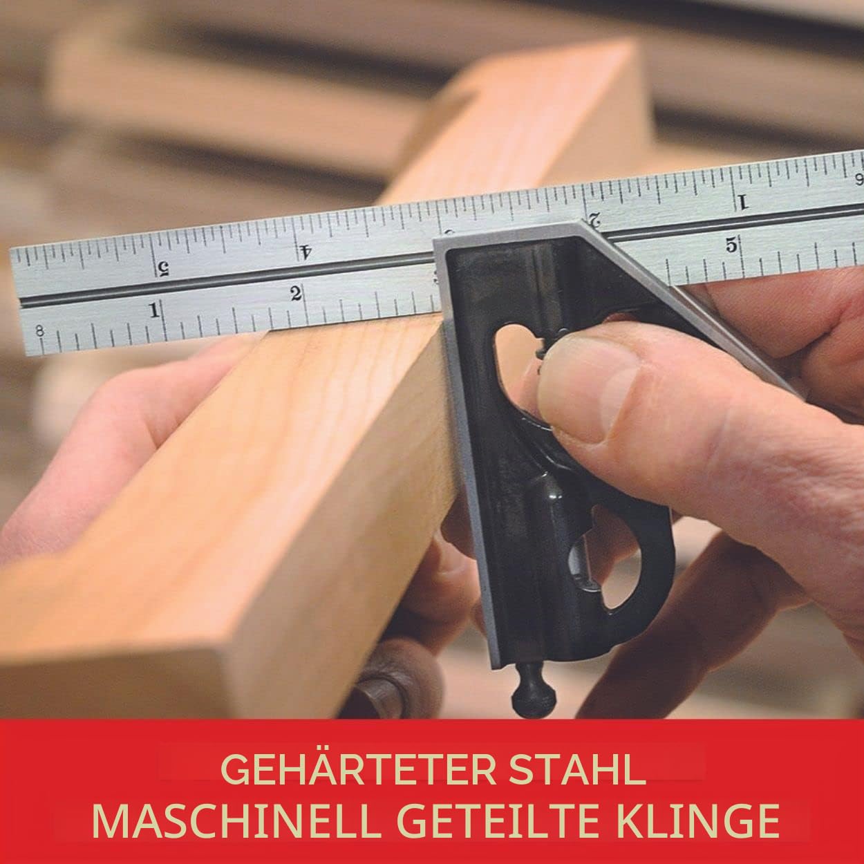 Starrett 11MH-300 Vierkantkopf aus Gusseisen mit normaler Klingenkombination quadratisch, schwarze Faltenoberfläche, Größe 300 mm