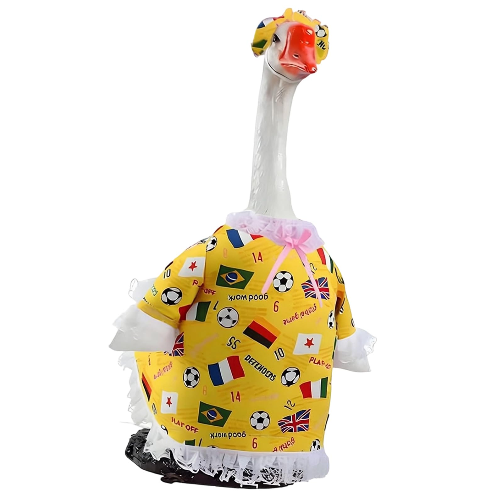 Pouch Goose Costume Cement Goose Statue Clothes Hat Outdoor Garden Display Party Decor Porch Waterfowl Clothes