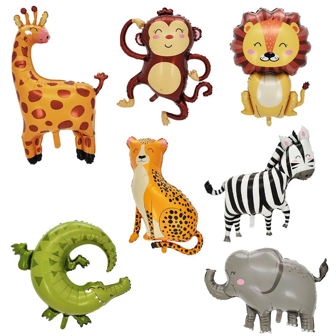 Lot de 6 ballons safari pour déco d'anniversaire jungle