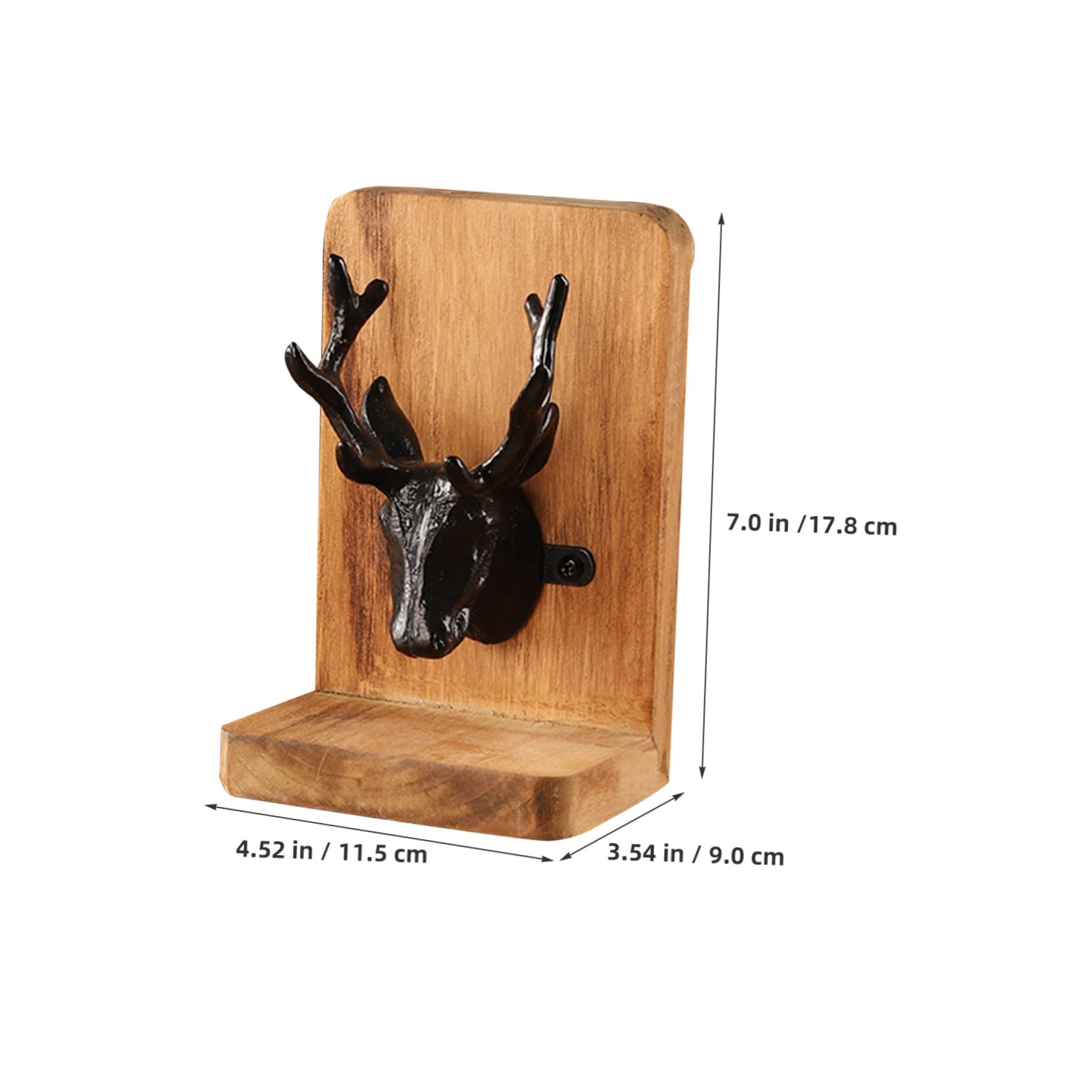 Fermalibri in Legno con Testa di Cervo Stile Scandinavo Supporto Stabile Antiscivolo per Mensole e Scrivania Organizer Decorativo per Libri e Documenti Elegante Accessorio per