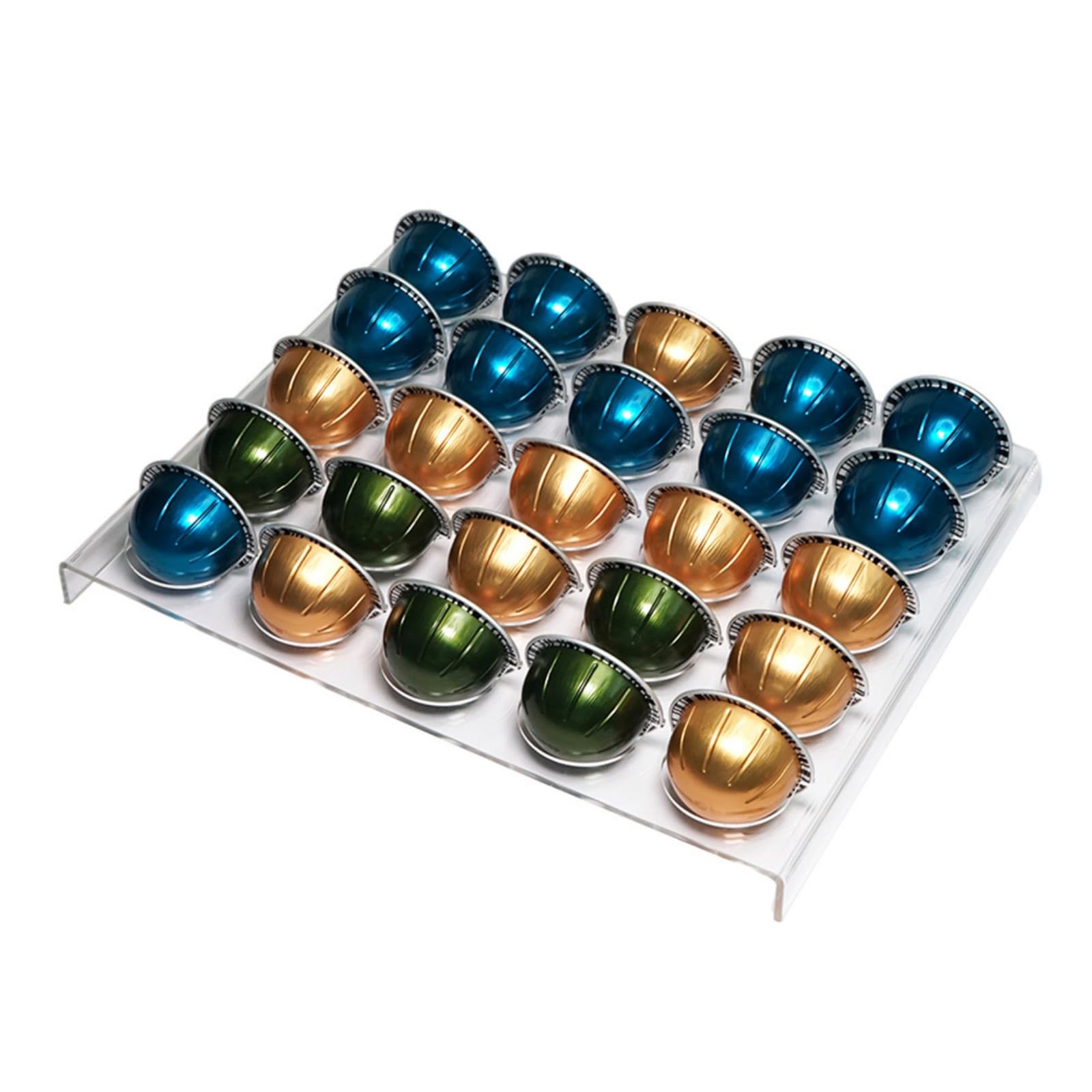 Kalttoy Multifunctional Coffee Display Shelf Acrylic Pods Holder with Storage for Cabinet & Countertop Clear Pods Rack Coffee Stand Displaying Shelf Acrylic Storage Holder