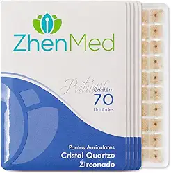 Ponto Auricular Cristal Quartzo Zirconado 350 Pontos Zhenmed Auriculoterapia (Esparadrapo Redondo)