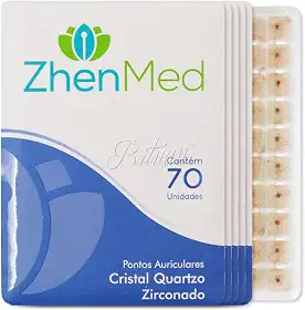 Ponto Auricular Cristal Quartzo Zirconado 350 Pontos Zhenmed Auriculoterapia (Esparadrapo Redondo)
