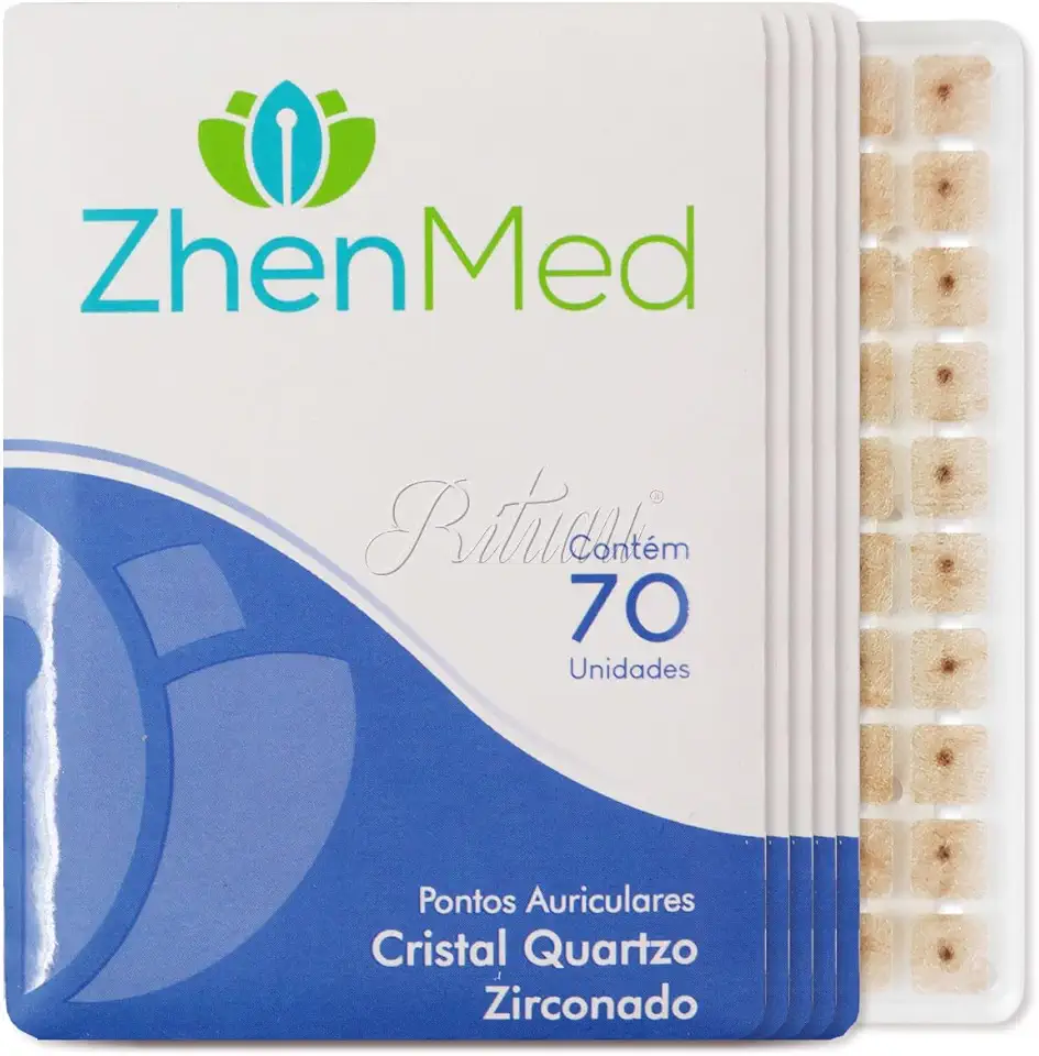 Ponto Auricular Cristal Quartzo Zirconado 350 Pontos Zhenmed Auriculoterapia (Esparadrapo Redondo)