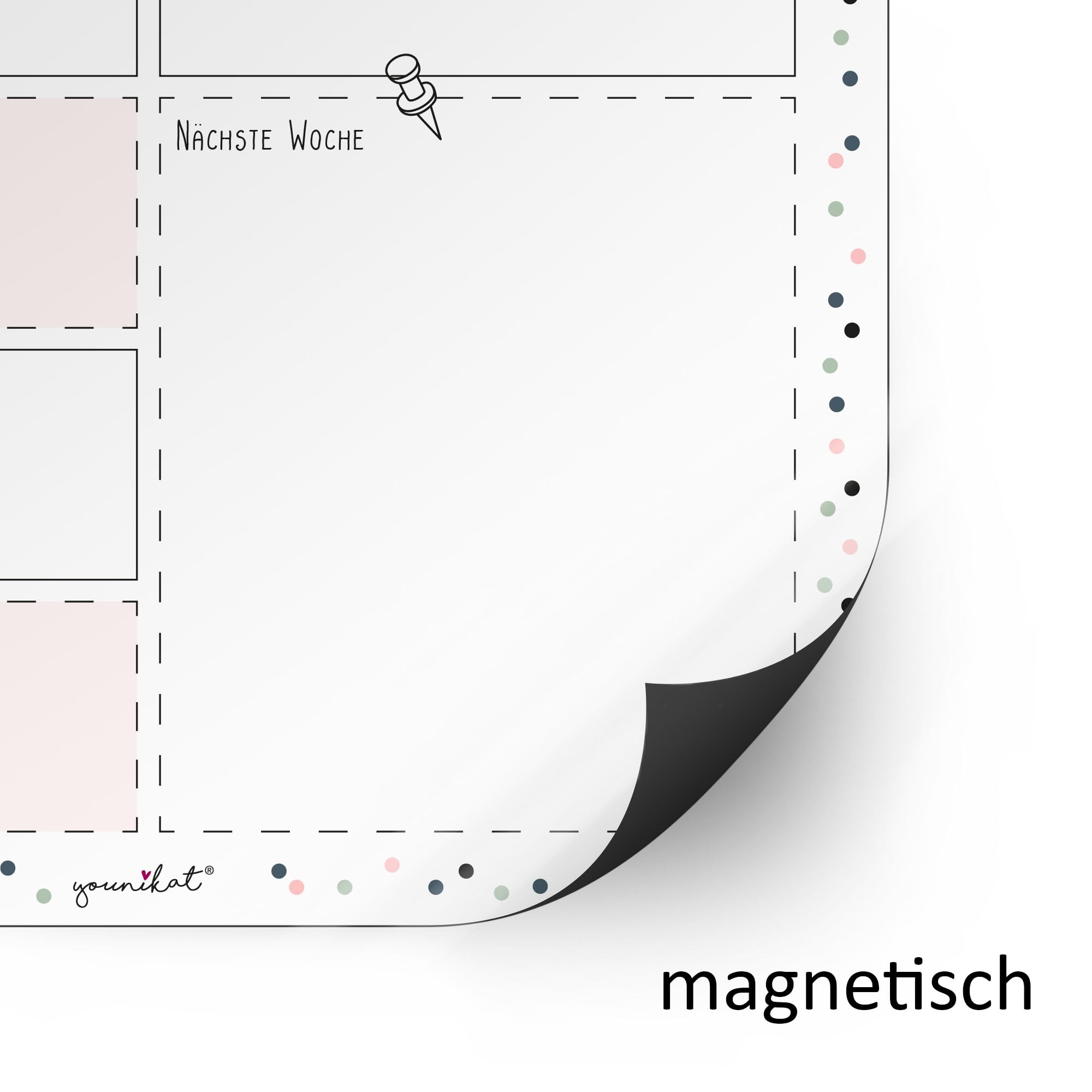 Planner Magnetico Per Menù Settimanale - DIN A4, Cancellabile, Con Motivo Coriandoli, Made In Germany - Foto 2
