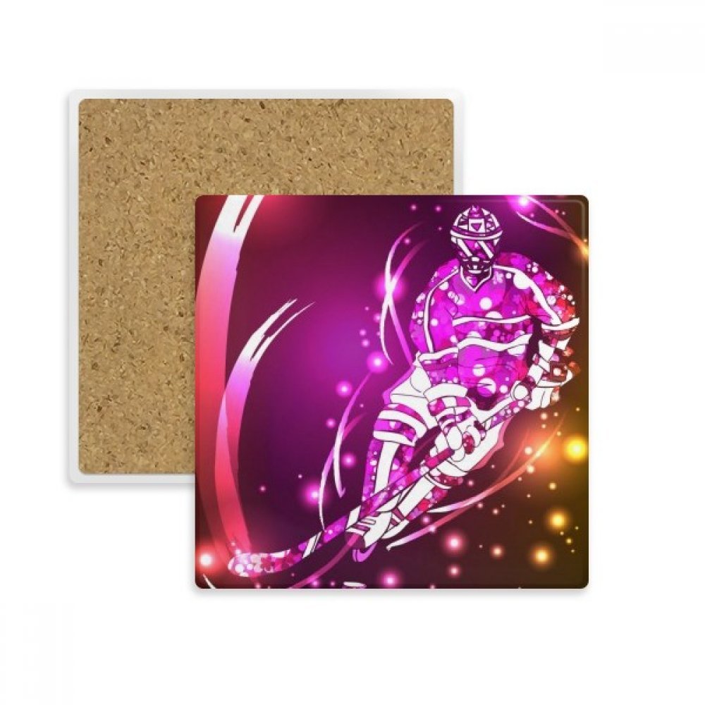 Dessous de verre hockey anti-tache en pierre absorbante pour table