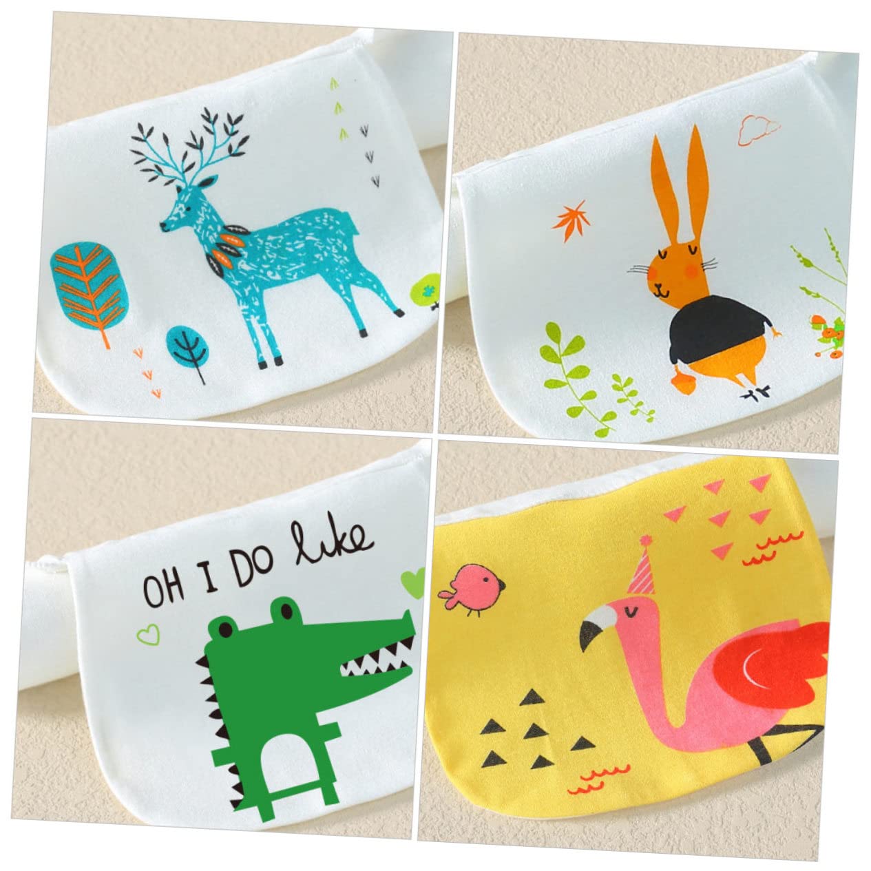 PRETYZOOM 10 Pièces Serviette De Sueur Pour Enfants Bavoirs Pour Bébé Bavoirs Pour Bébé Serviette De Pour Enfants Gants De Toilette Pour te D'Allaitement Impression