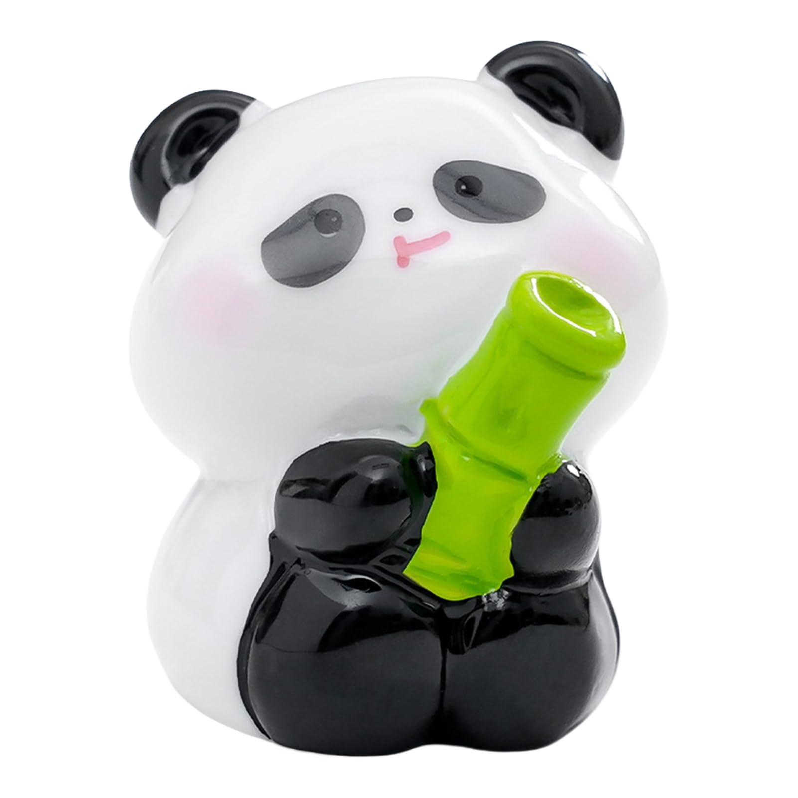 Virelynx 2 Pcs Mini Panda Figurines – Cute Resin Panda Statues DIY, Miniature Panda Cake Toppers for Fairy Garden Micro Moss Landscape