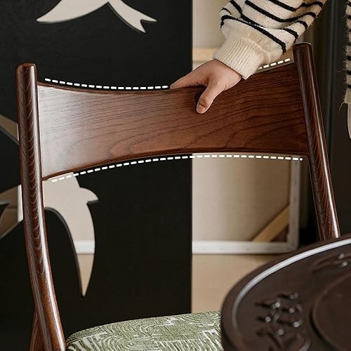 Miniatura 9 de sillas de comedor Silla de comedor de madera moderna tapizada con respaldo ancho curvado cocina moderna