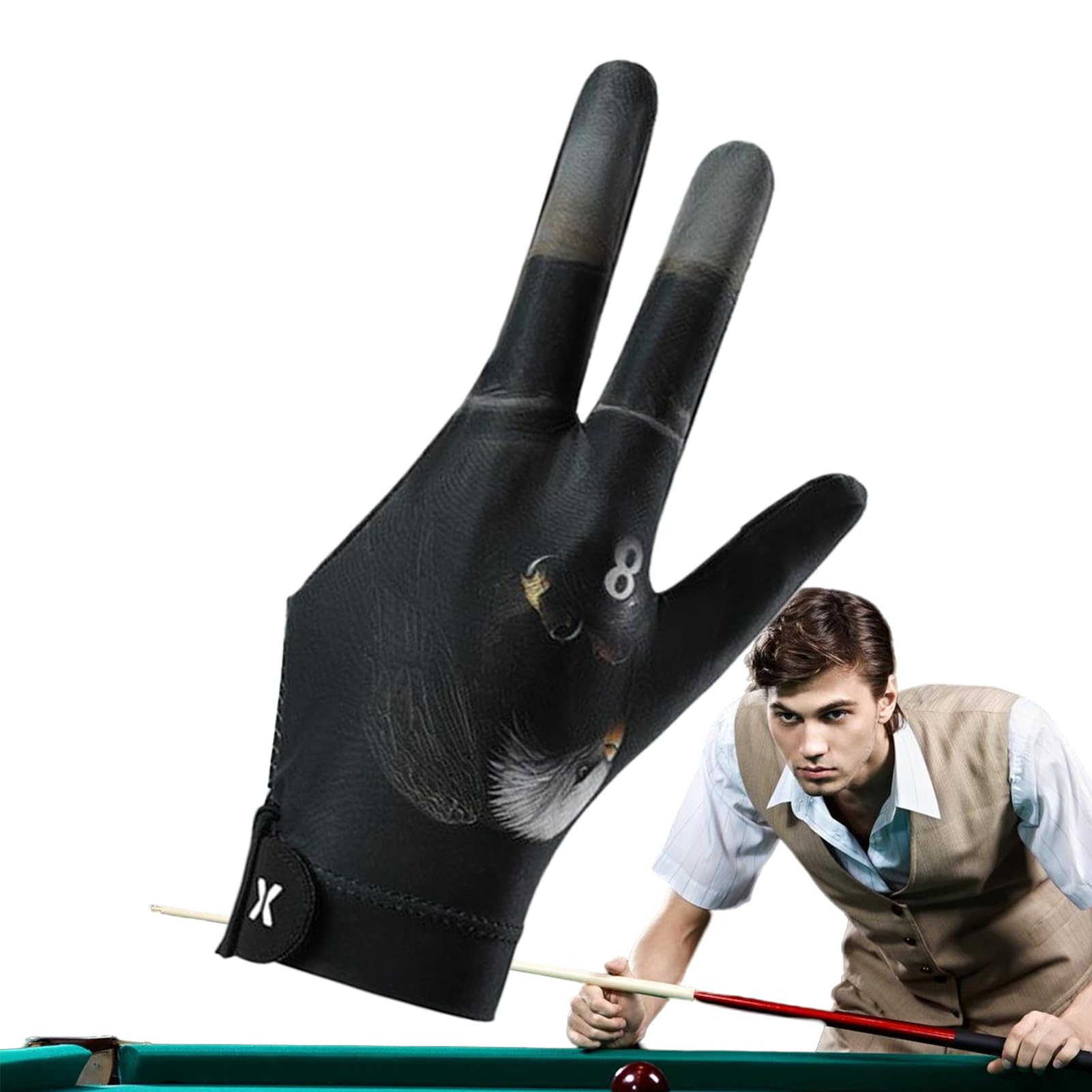 Guantes De Bîllar - Guantes De Bîllar Con Dedos Completos De 23 Cm | Seda De Hielo Elástica Suave Profesional Para Mano Izquierda | Fino Transpirable Antideslizante | Práctica De Billaringlés — view 8