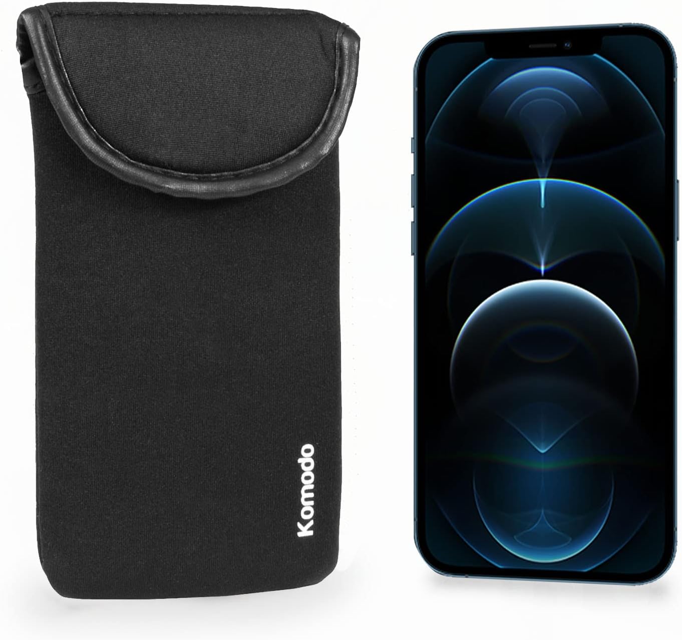 KOMODO Neoprene Case for Apple iPhone XR - Black Phone Pouch Sock Cover