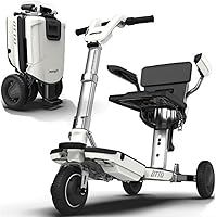 Vista 10 de ATTO - Scooter de movilidad plegable de viaje con alimentación eléctrica de MovingLife, scooter eléctrico portátil de tamaño completo, batería