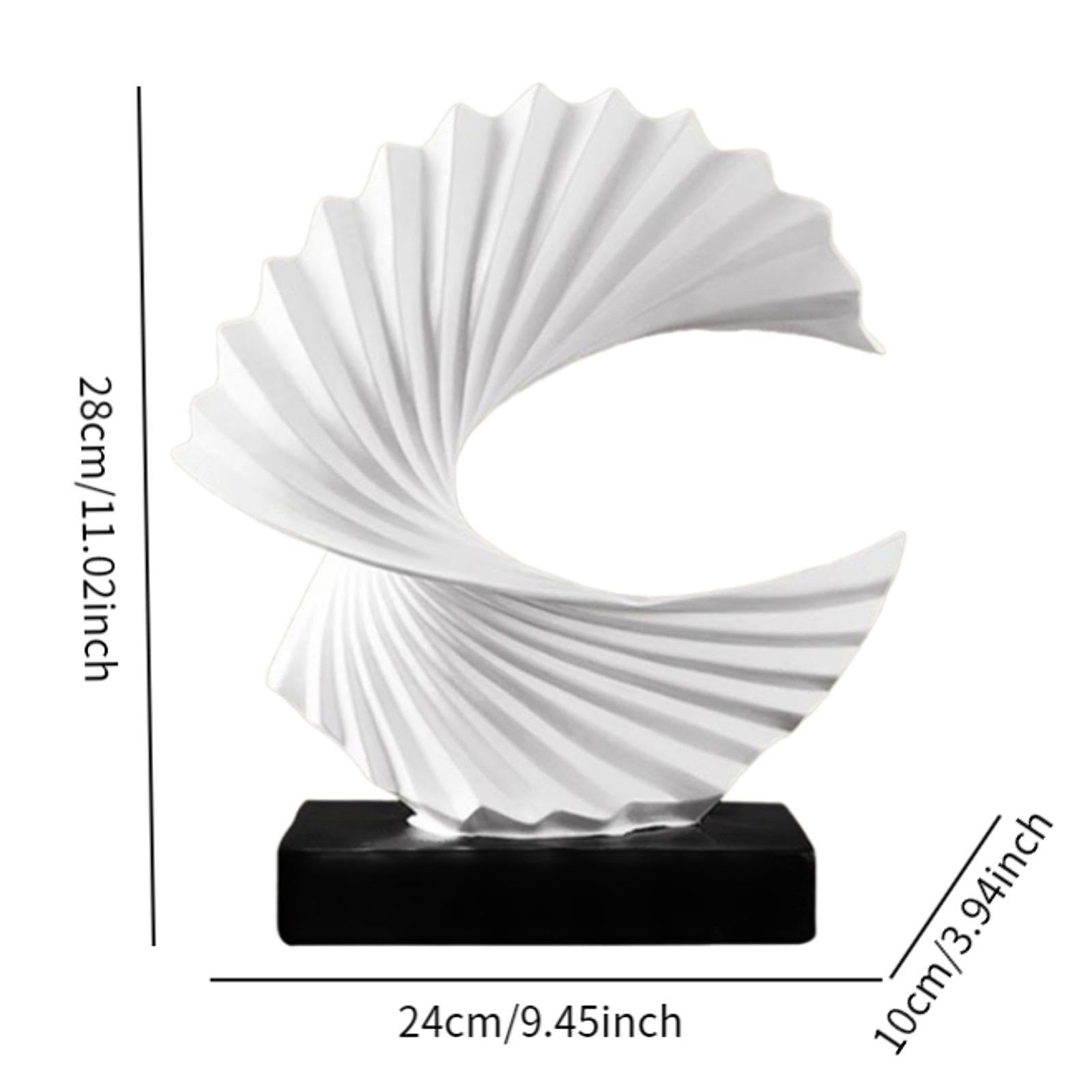 Fenteer Estatua de Ola de océano, Adorno de Escritorio, Centro de Mesa, Regalo, decoración del hogar, Escultura Artesanal, Figura de Resina para, Blanco