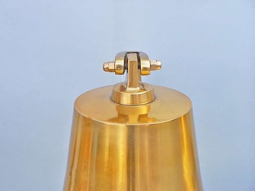 Miniatura 6 de Hampton Nautical BL2021-5B Campana de puerto colgante chapada en latón de 4 pulgadas - Decoración náutica - Decoración náutica para el hogar