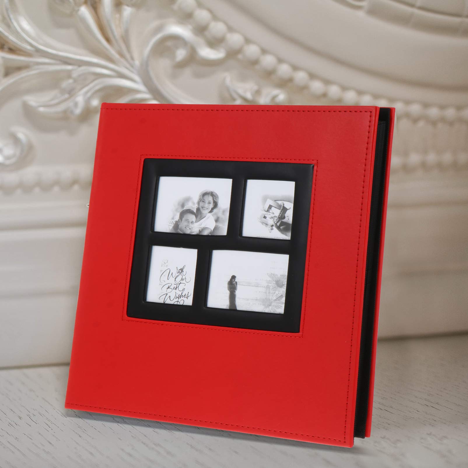 Cabilock Álbum de Fotos Elegante Bolsillos Álbum DIY de Cuero Hecho Mano de Arte y Fotos