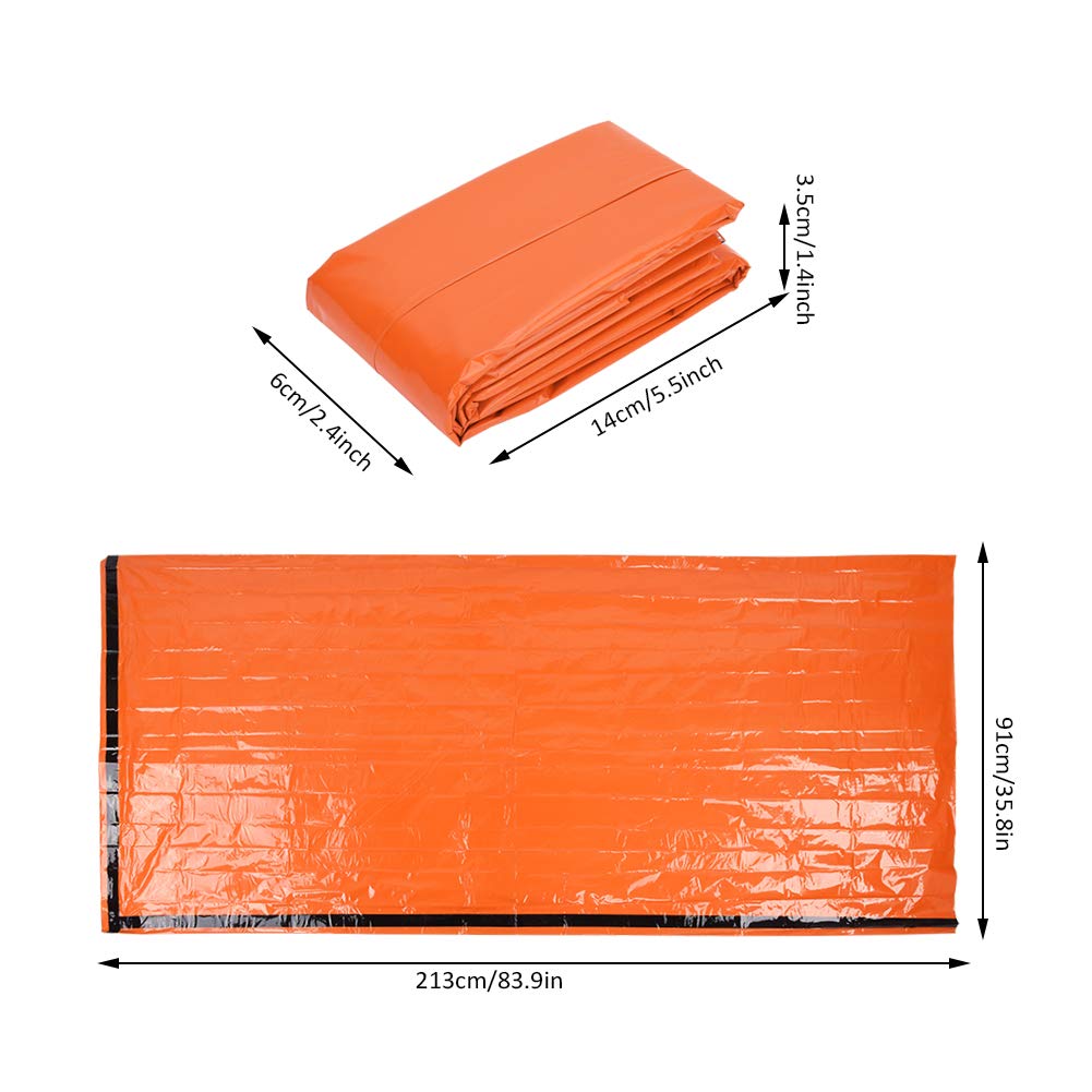 lvifloae Outdoor Camping Sleeping Pad Portable Emergency Sleeping Bag Warm Moisture Pad Reflective Camping Pad Insulated Foil Pad Sleeping Tent Pad Orange