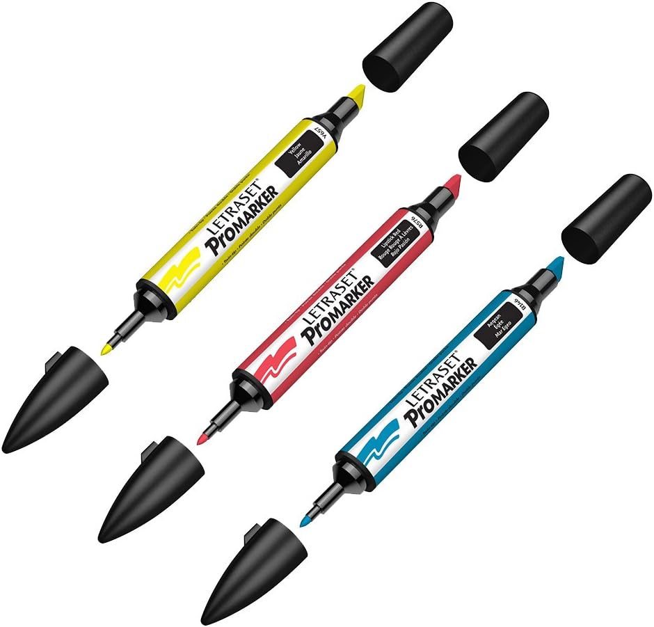 Letraset ProMarker Twin Tip Pen Set of 3 Primary Colours