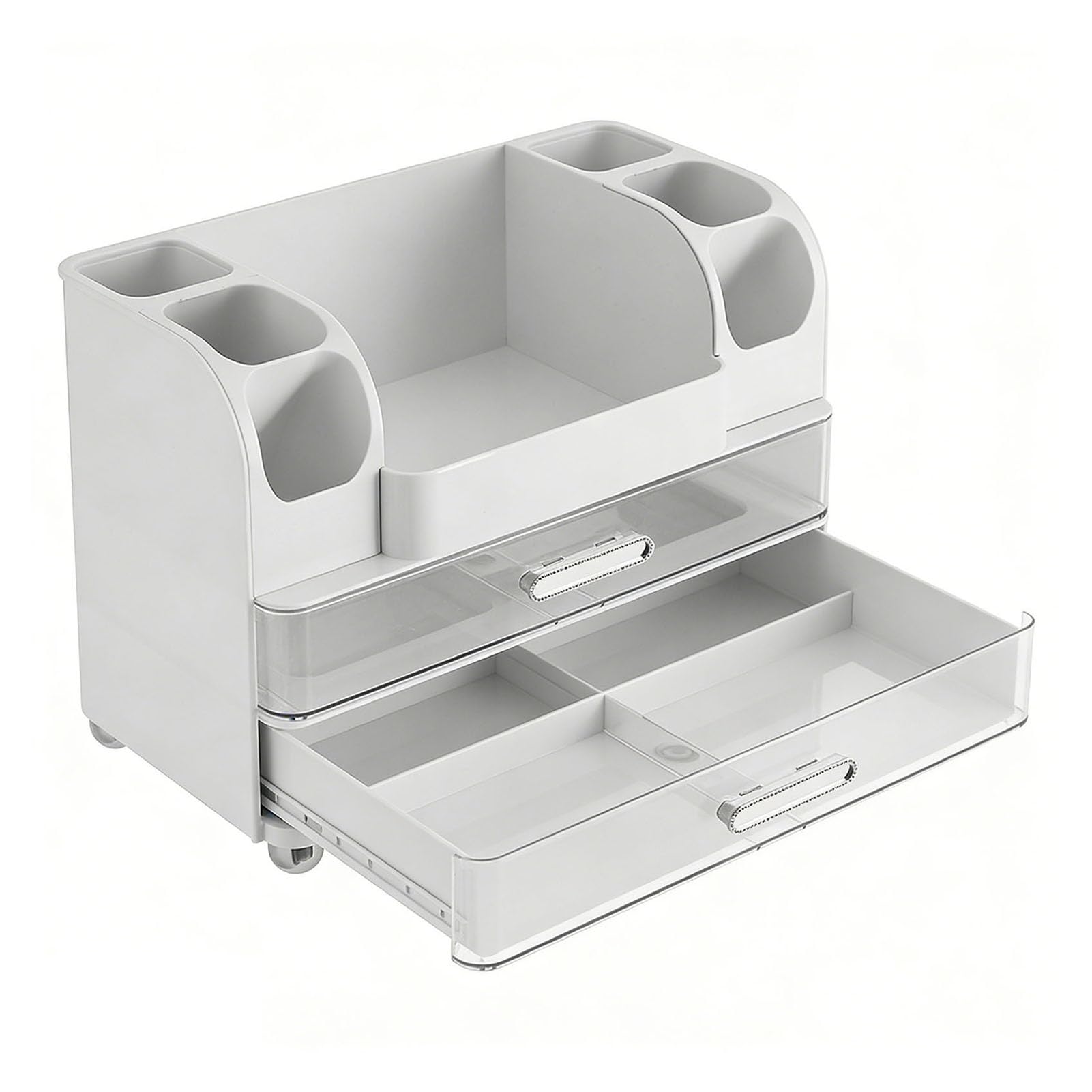 Organizer per Trucchi con Cassetti, Vetrina per Cosmetici da Banco, Organizer Porta Pennelli con Rossetto, Cura della Pelle e Profumo, Ideale per la Toeletta della Camera da Letto, il Bagno