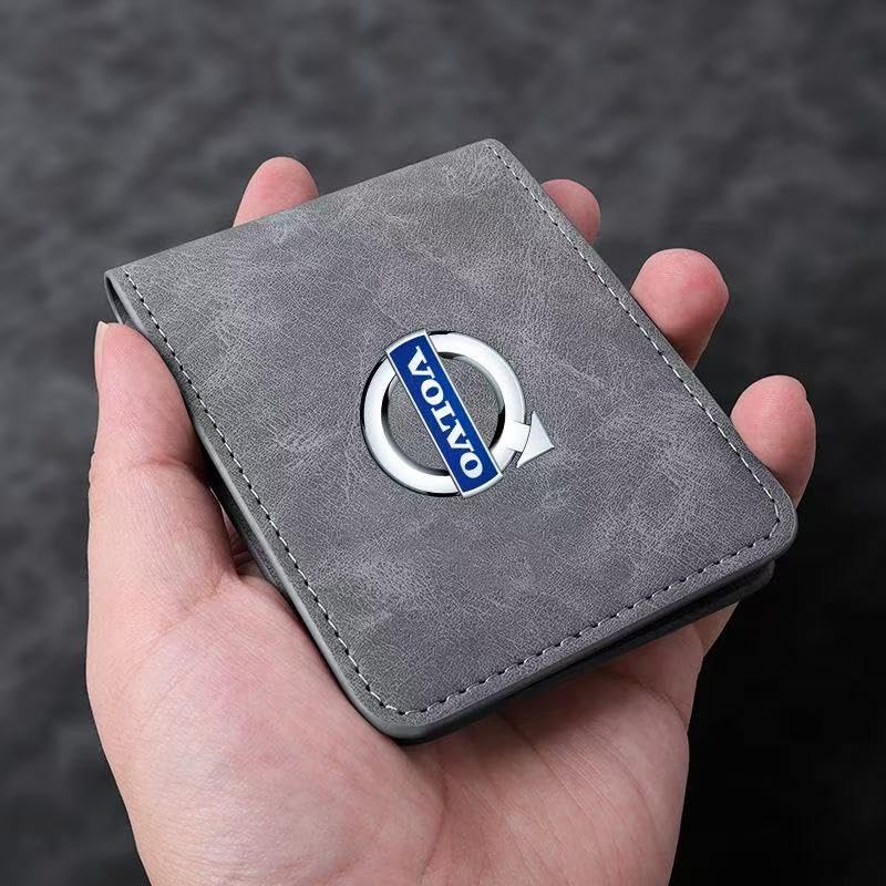 Car Registration and Insurance Holder – PU Leather Document Wallet with ID Window & Card Slots, Glove Box Organizer for Driver’s License, Vehicle Papers, for Volvo S80 2006-20162