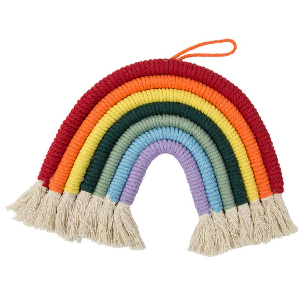 Gancio Con Pompon Colorati Szetosy - Appendifoto Arcobaleno In Macramè Con Pompon, Decorazione Per Camera Bambini Gancio Foto Arcobaleno