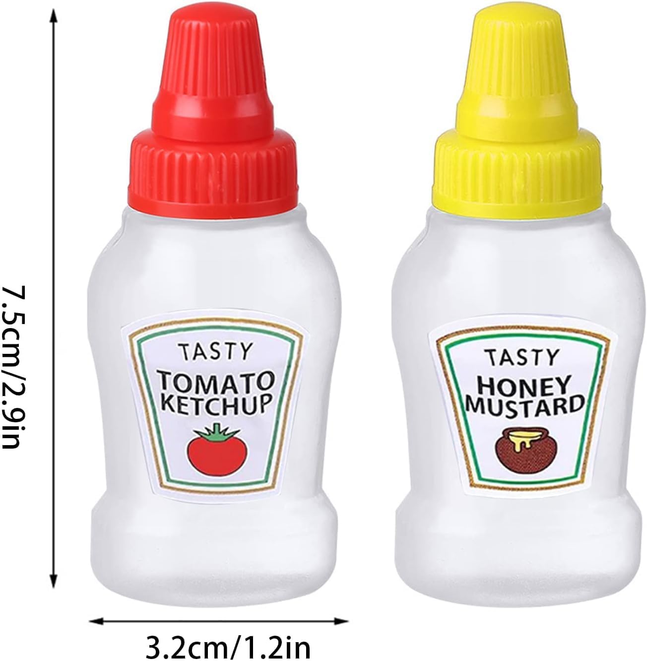 4 Stück Mini-Flaschen, Mini-Ketchup-Flasche, Maggi-Flasche, Gewürzflasche, Saucenflasche, Mini-Salzspray, scharfe Sauce, Barbecue-Sauce, Tomatensauce, Olivenöl, Mayonnaise, Sauce und