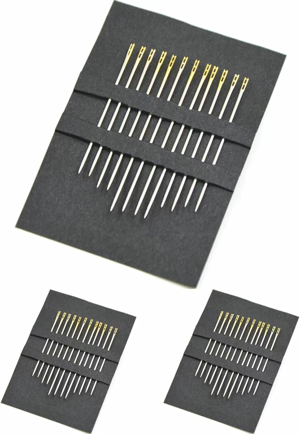 24 Pcs Silver Self Threading Needles,Easy Threading Needles Handmade Sewing Embroidery Needle Accessories,Essential Good Helper,Sharps Hand Sewing Needles