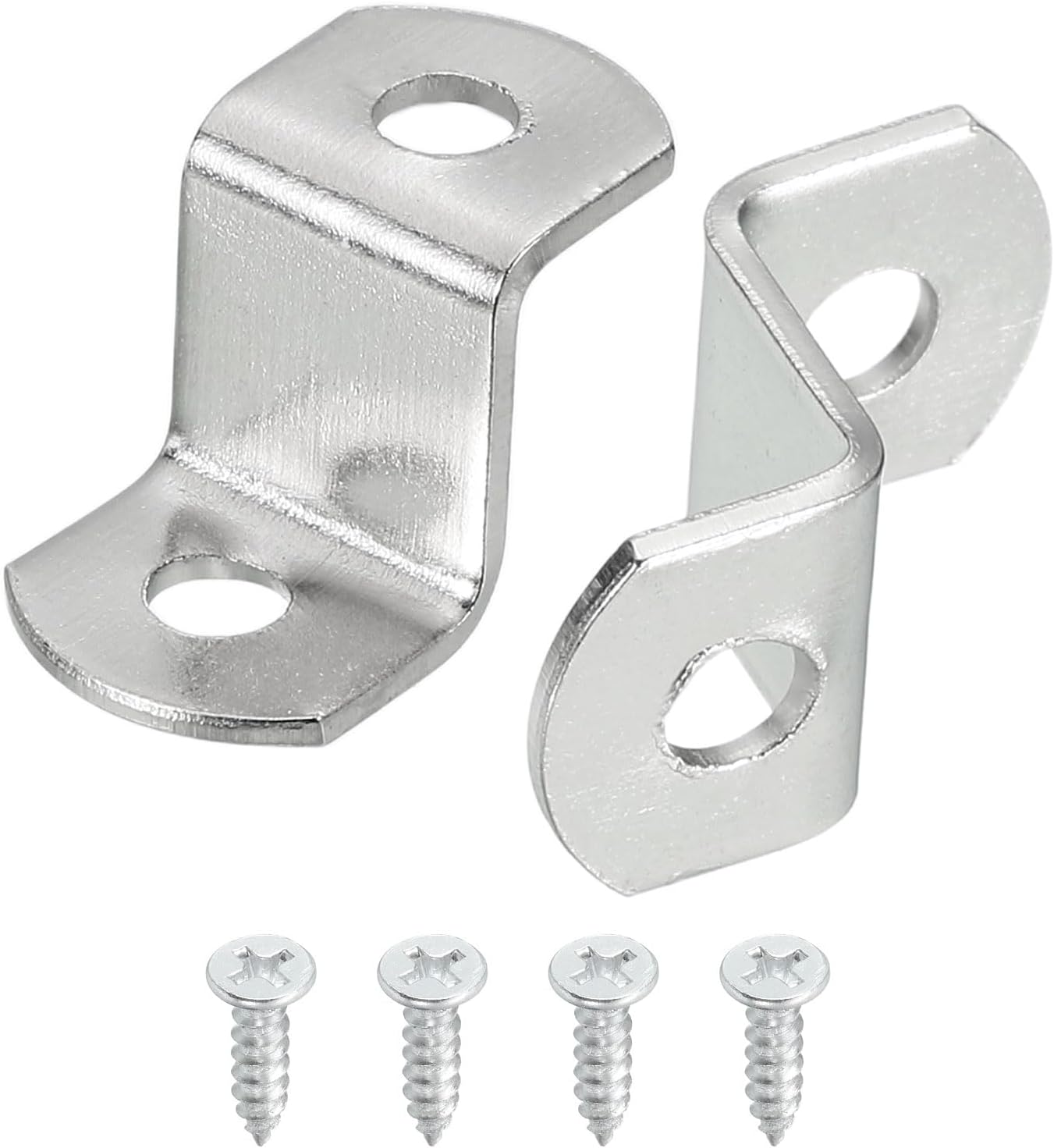 uxcell 30 Pcs 1/2" Offset Canvas Clips, Picture Framing Mirror Clips Z Shape Canvas Painting Mounting Clips with 2 Mounting Hole with Screws, Silver