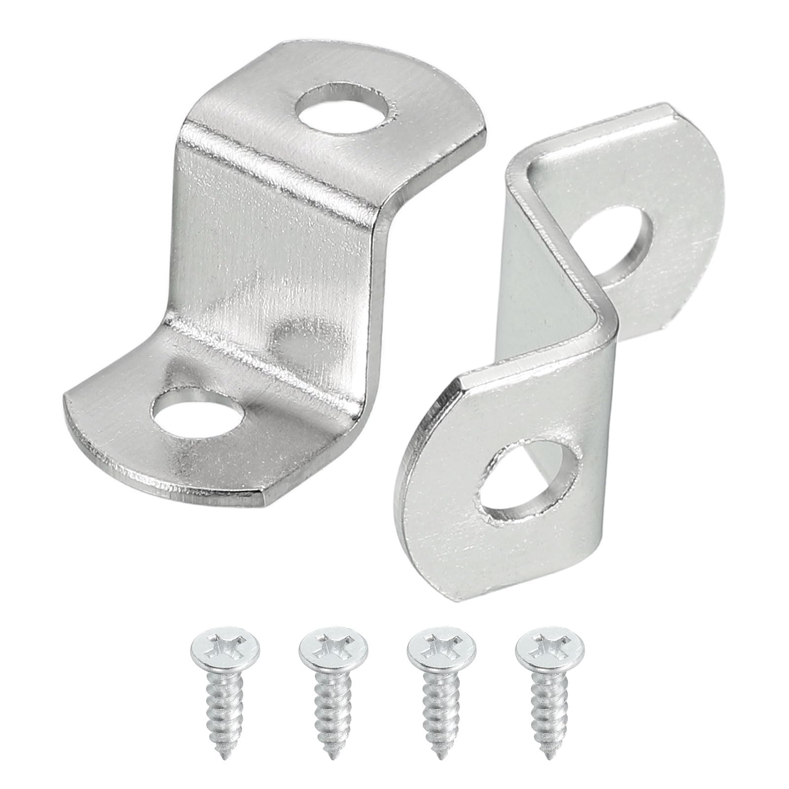 uxcell 50 Pcs 1/2" Offset Canvas Clips, Picture Framing Mirror Clips Z Shape Canvas Painting Mounting Clips with 2 Mounting Hole with Screws, Silver