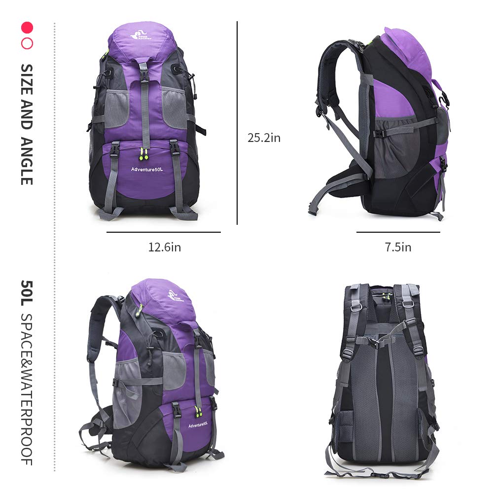50L Waterproof Ultra Lightweight Hiking Backpack,Frameless,Outdoor Sport Daypack Travel Bag for Climbing Camping Touring Mountaineering Fishing