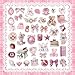 200 PCS Coquette Stickers, Pink Aesthetic Waterproof Vinyl Stickers for Girls, Preppy Sticker for Laptop, Water Bottles, Guitar Computer