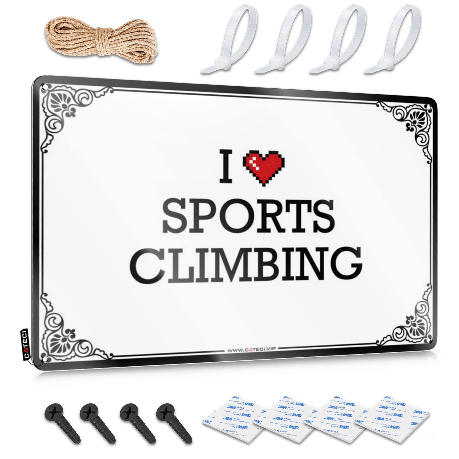 Fzfn Colour Wall Art Indie Room Decor Wall Art - I Love Sports Climbing Decor Retro Retro Style Decoration For Longhorn(30X40cm)