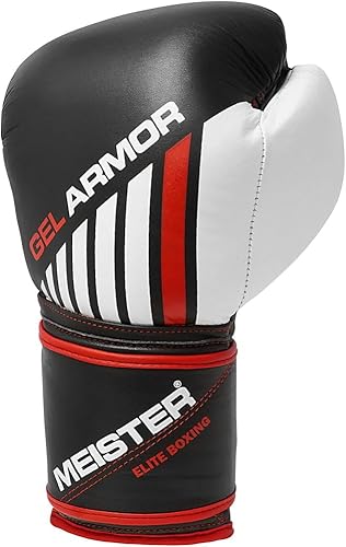 Miniatura 2 de Meister Gel Armor - Guantes de boxeo de entrenamiento de 16 onzas con cuero de grano completo + bolsa de malla con cordón