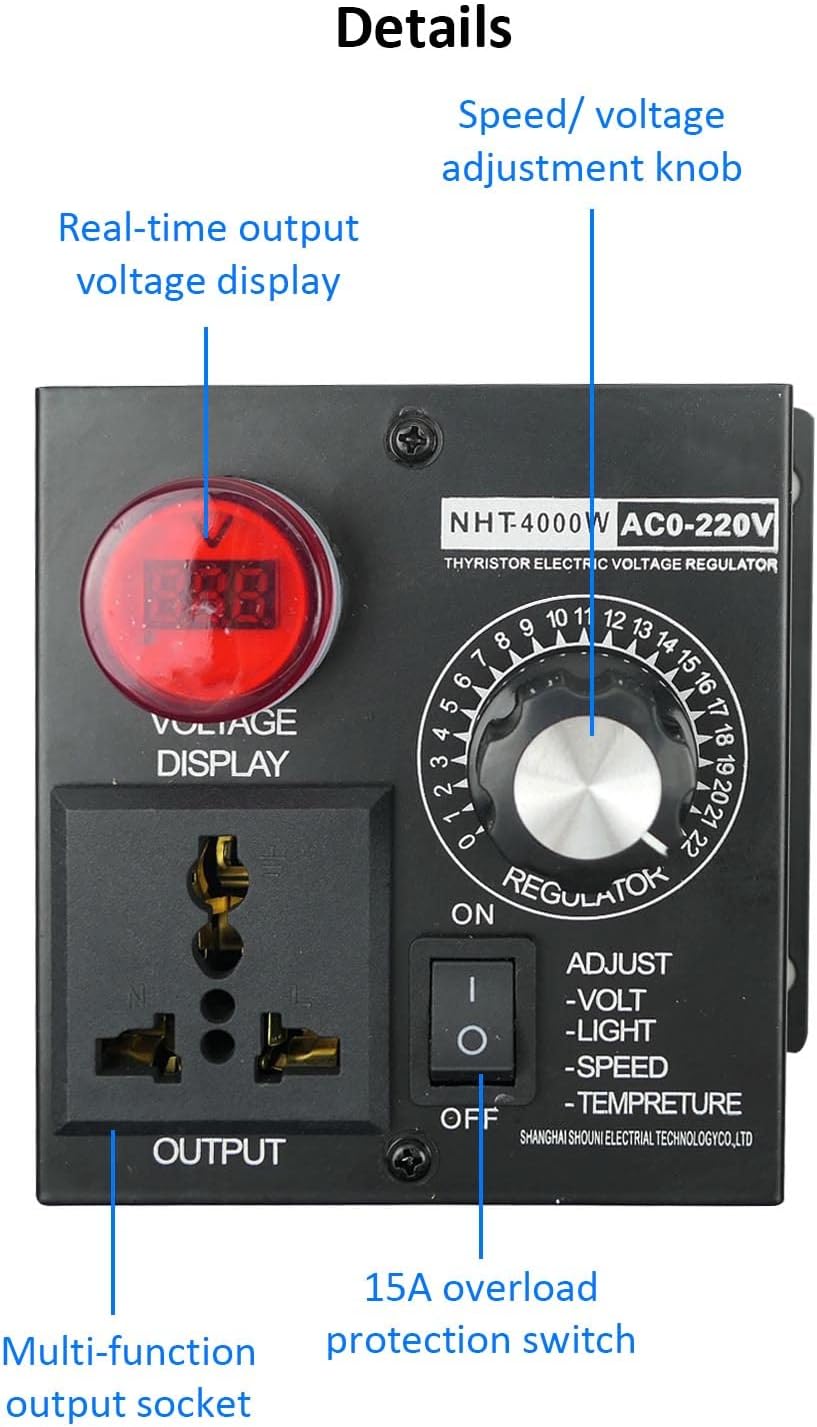 Fan Variable Speed Controller SCR Voltage Controller : Tools & Home Improvement