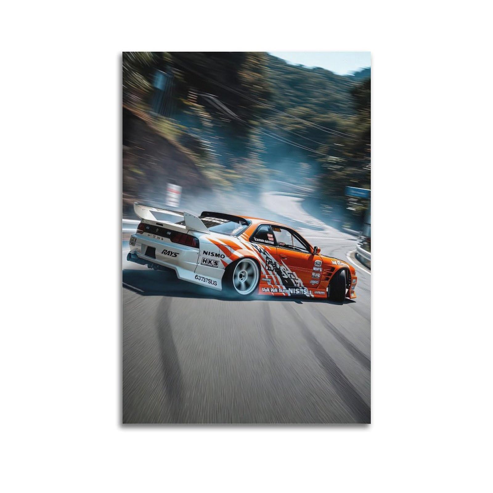 OKAHYS JDM Poster 240SX S14 Sports Racing Car Drift Decorative Painting Canvas Wall Artworks Picture 20x30inch(50x75cm)