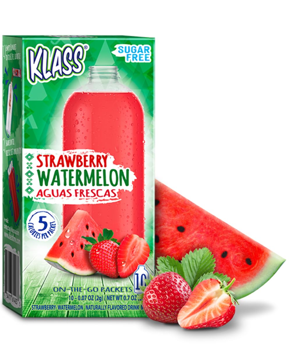 Klass Aguas Frescas, Strawberry Watermelon, On the Go Packets, 0.07 Ounce