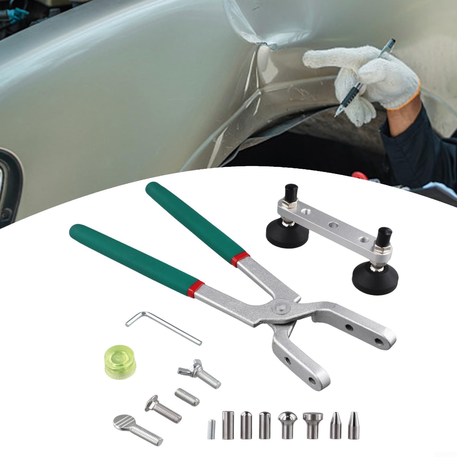 Kit d'outils de réparation de bosses sans peinture, avec pince pour bords de portières de voiture, pince de réparation de bosses en métal de 33 cm, pour restauration de forme de panneau de carrosserie