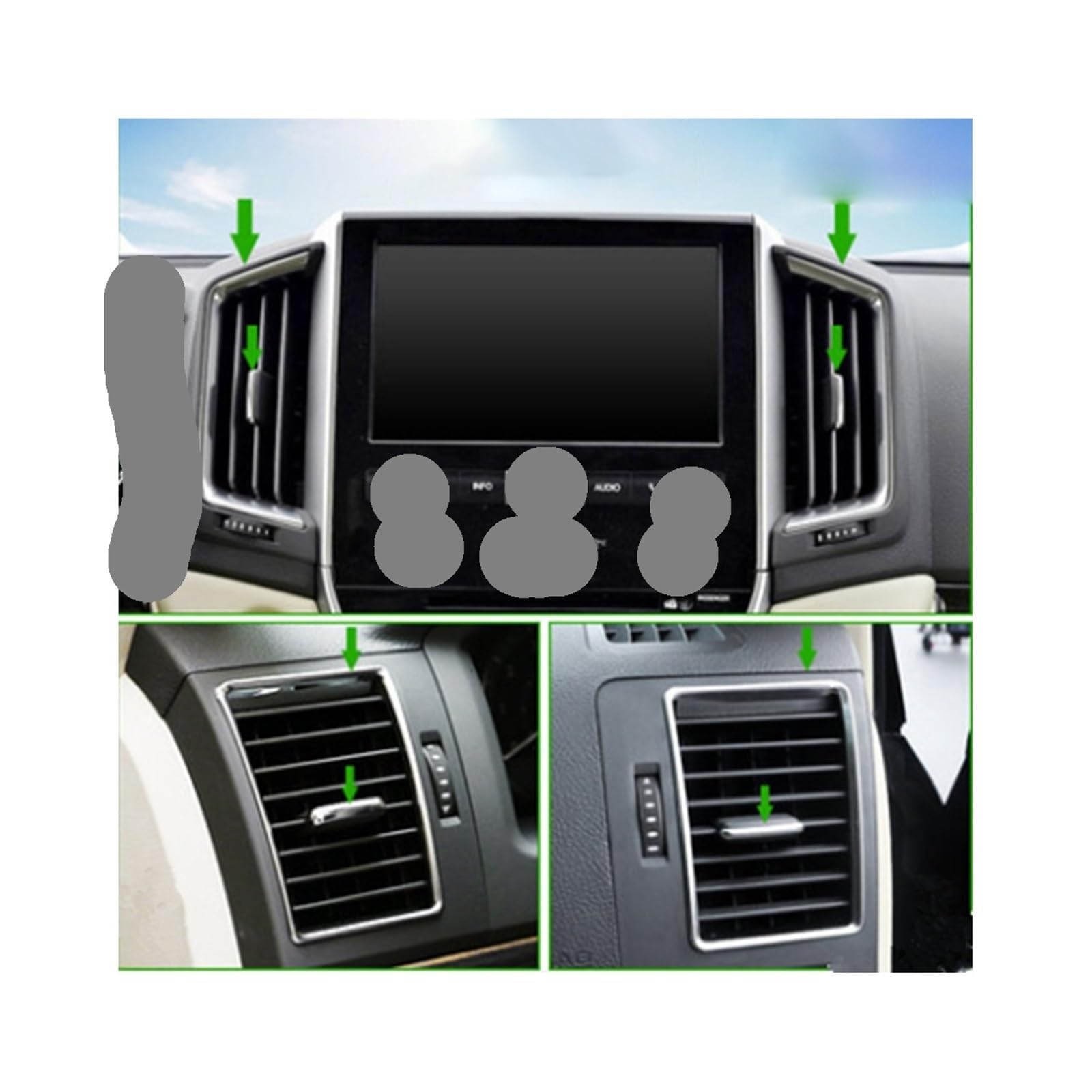 Bocchette Aria Copertura Decorativa Bocchetta dell'Aria condizionata Auto Presa d'Aria CA per Toyota per Land per Cruiser 200 LC200 2016-2020 Bocchetta Aria condizionata
