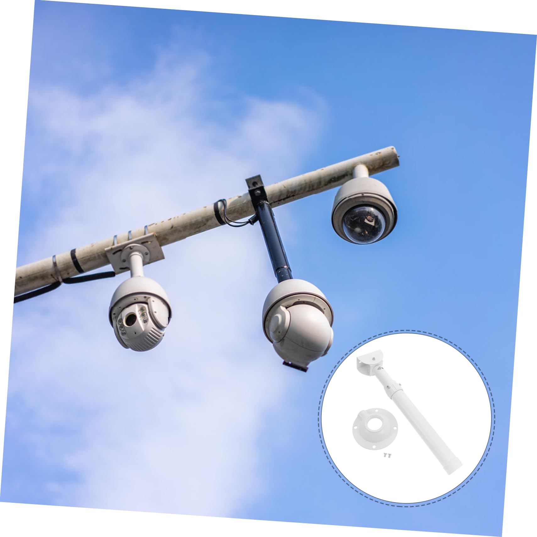 Lurrose Staffa per Telecamera di Sorveglianza Dome in Lega di Alluminio, Supporto da Parete Resistente per Uso Interno ed Esterno, Rotazione 360° e 90°, Facile da Installare