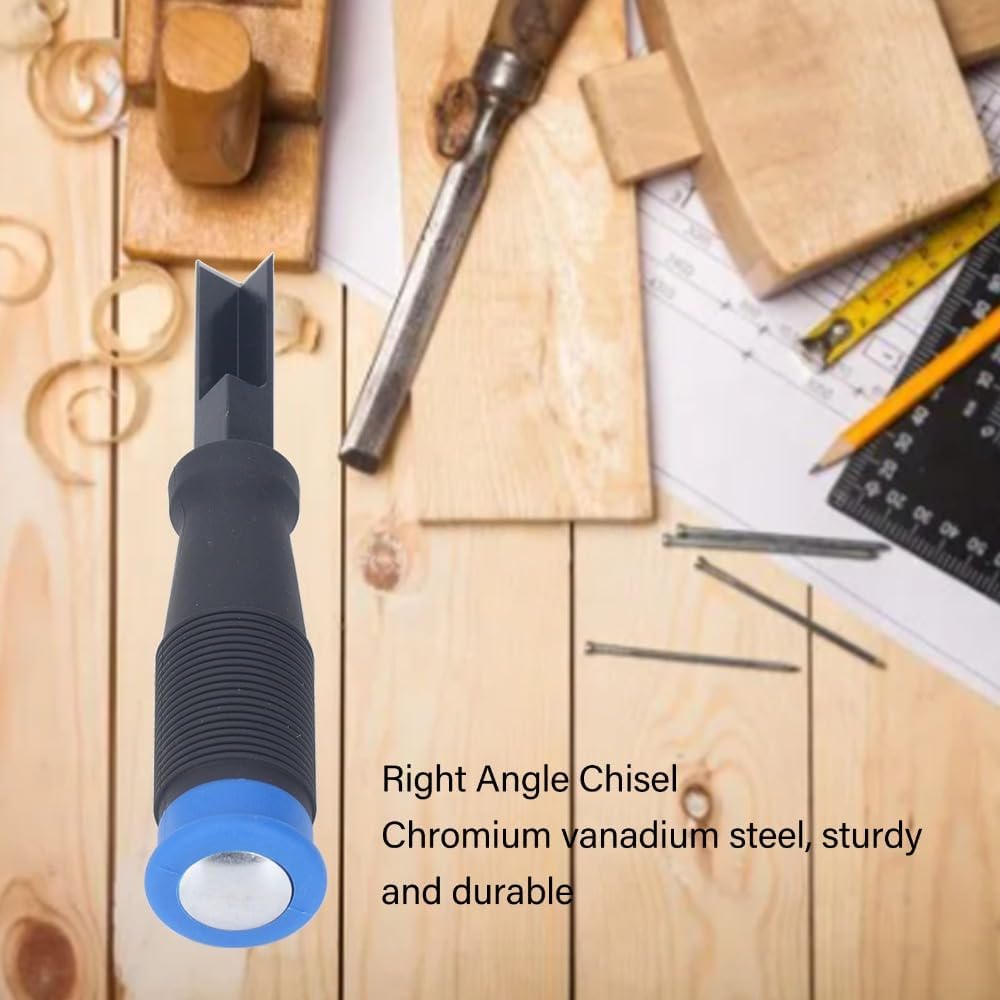 Corner Chisel,Corner Mortise Chisel, Right Angle Woodworking Tool for Door Lock Recessed, Hinge Mortises,Square Hinge & Door Lock Recesses