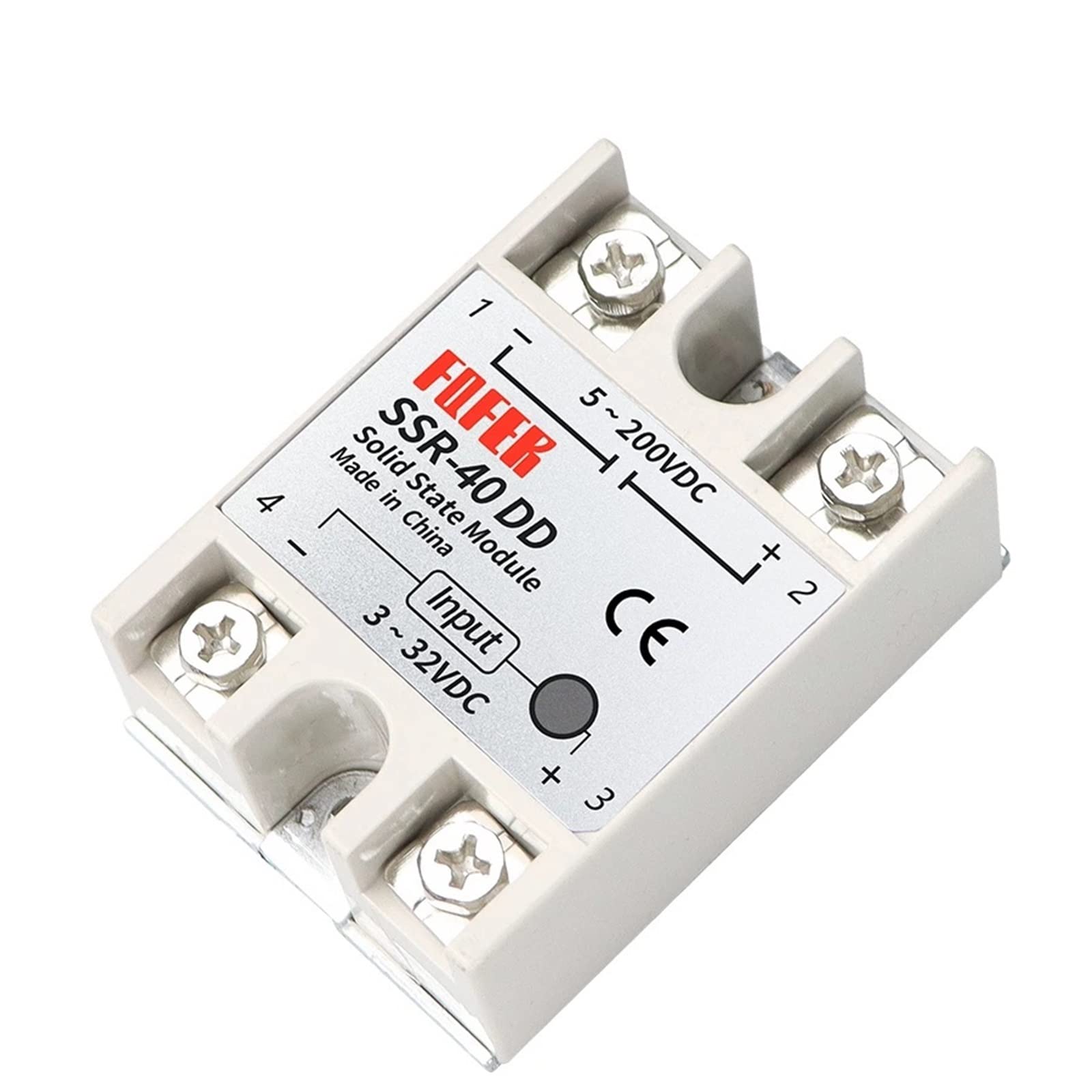 SSR-10DD SSR-25DD SSR-40DD SSR-100DD10A 25A 40A 100A Solid State Relais Modul 3-32V Eingang DC 5-250V DC Ausgang Ersatzteile(Size:SSR-100DD)