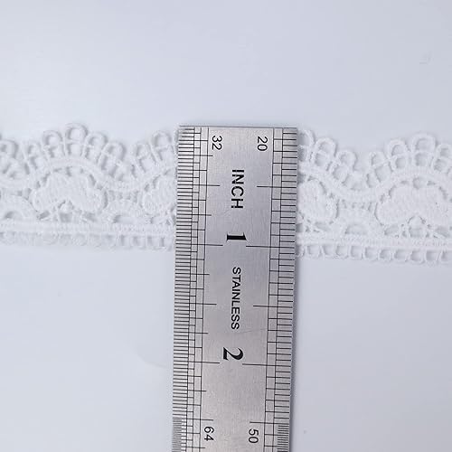 Miniatura 2 de Venecia - Ribete de encaje blanco para coser, borde festoneado para manualidades, vestido, envoltura de regalos, boda, decoración del hogar (7