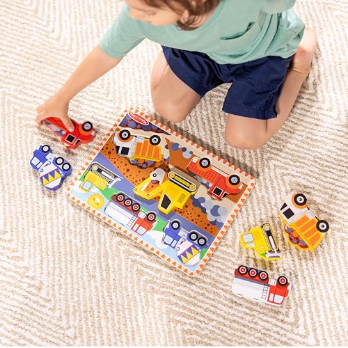 Image of Melissa & Doug Construction Vehicles Wooden Chunky Puzzle (6 pcs) - FSC Certified (Pack of 12)