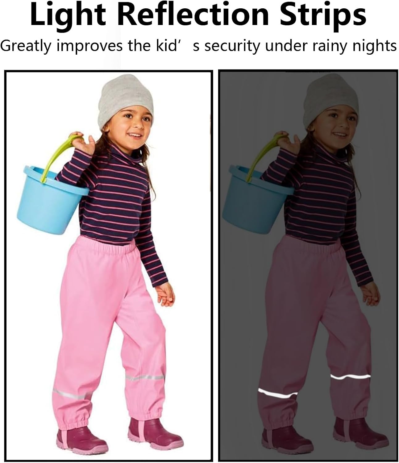 Unisex Kids Rain Pants,Toddler Waterproof and Windproof Rain Trousers Over Pants,Mud Dirty Proof for Girls Boys 98-134 - Image 6