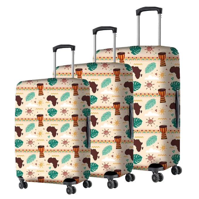 Image of Printed Luggage Cover for Traveling Bag & Suitcase - Stretchable & Scratchproof Trolley Protector with Velcro Lock & Lightweight Washable Material(Suitcase Bag Not Included, Only Cover in Product)