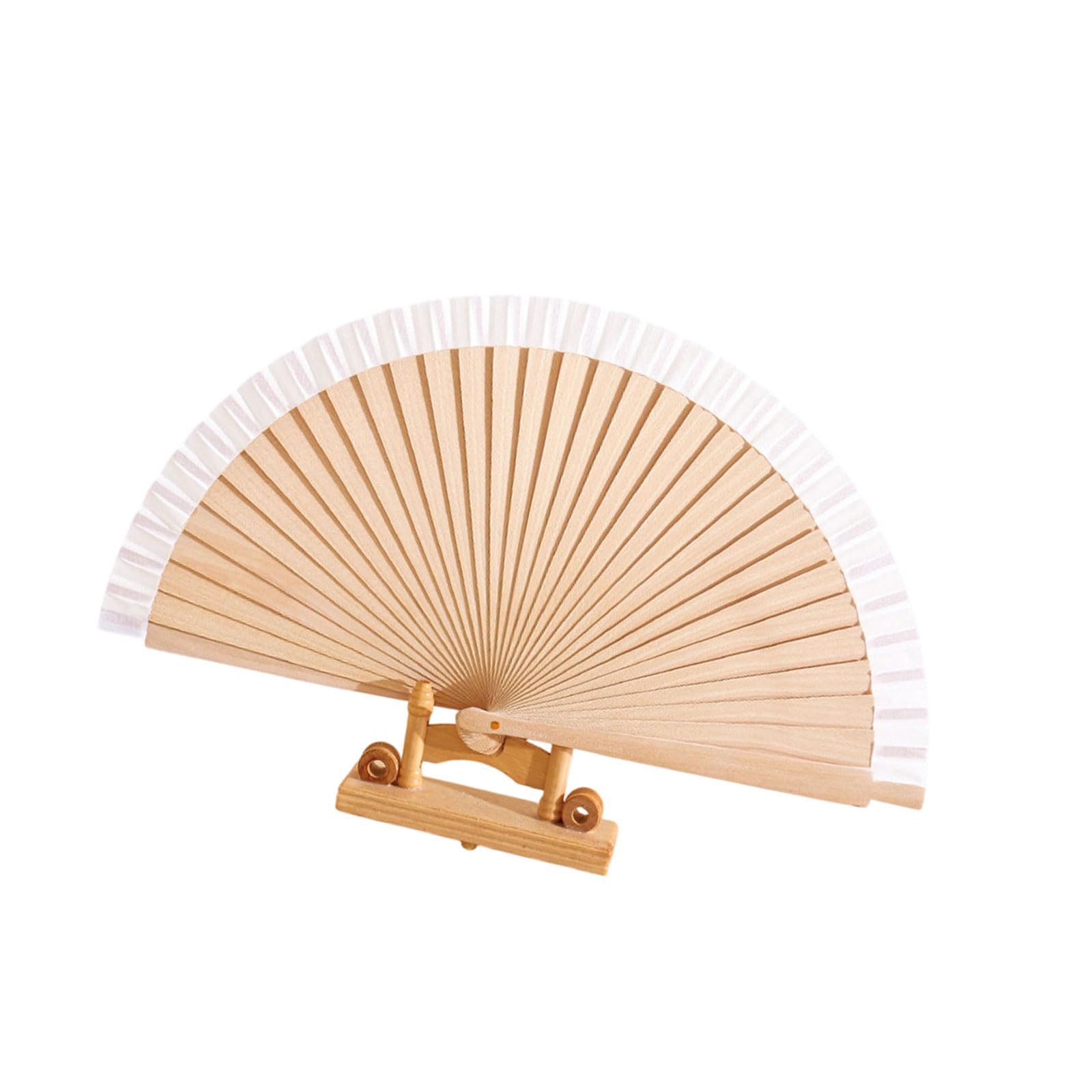 Tsophreniq Decorative Hand Fan, Folding Wooden Fanned Foldable Handheld Fanned for Photography Props, Dance Home Decors Wooden Wood Handheld Folding